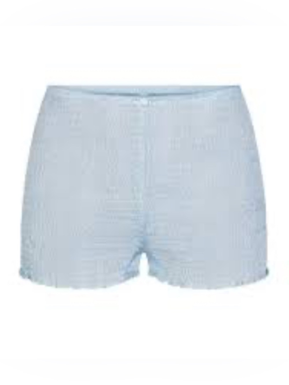 SKIMS Romance Celeste Smocked Short In light Blue Sz Large NEW 100% Silk